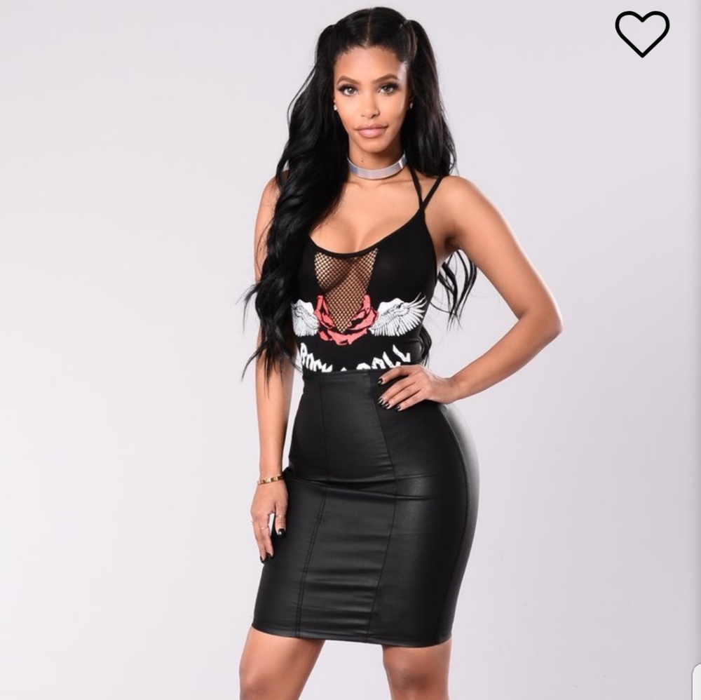 FashionNova Curve Leather Skirt